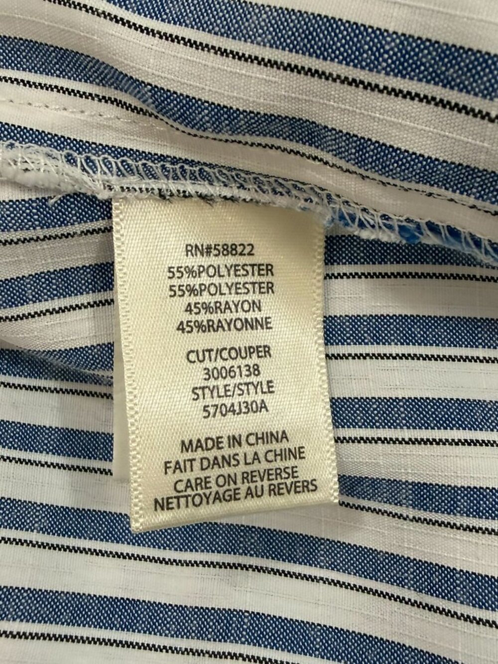 Max Studio Blue White Striped Button Front Shirt XS - Picture 7 of 9